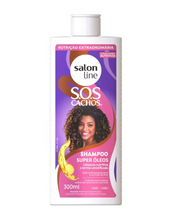 Carregar imagem no visualizador da galeria, Kit Champô 300ml + Amaciador 200ml SOS Cachos Super Óleos