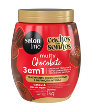 Carregar imagem no visualizador da galeria, Creme de Tratamento 3 em 1 Cachos dos Sonhos Multy Chocolate 1kg

