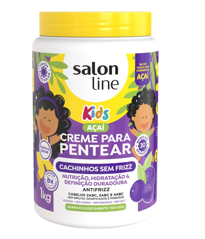 Creme para Pentear Açaí Kids Cachinhos Sem Frizz 1kg