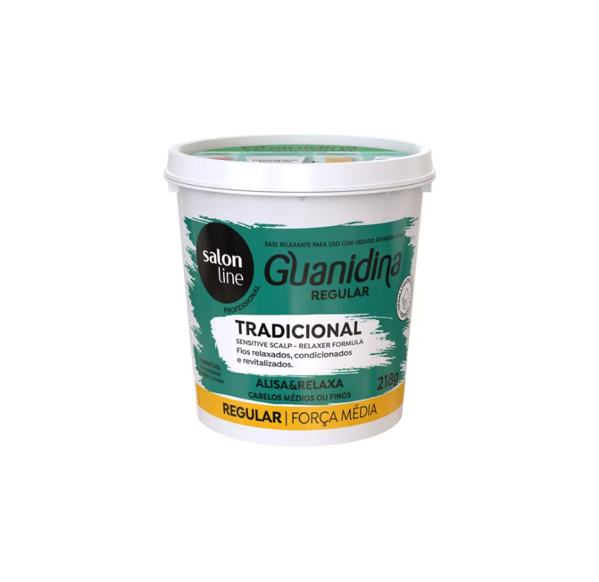 Guanidina Tradicional Regular Alisa e Relaxa Salon Line 218gr