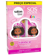 Kit Champô 300ml + Amaciador 200ml SOS Cachos Kids Hidratação