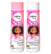 Carregar imagem no visualizador da galeria, Kit Champô 300ml + Amaciador 200ml SOS Cachos Kids Hidratação
