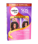 Kit Champô 300ml + Amaciador 200ml SOS Cachos Super Óleos